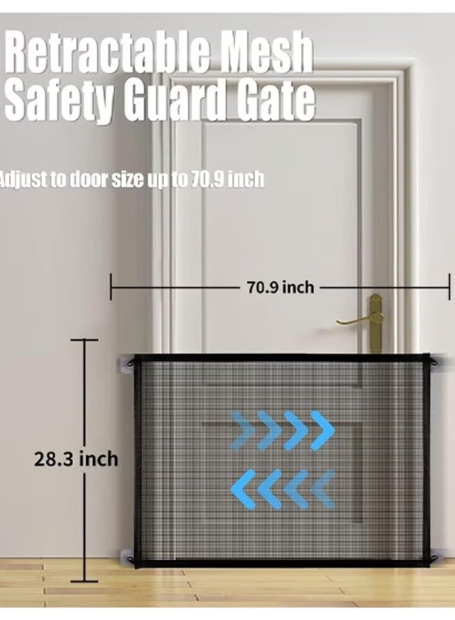 Generic Pet Gate, Dog Isolation Net, Portable Foldable Pet Isolation Fence Dog Barrier Safety Fence Safety Magic Enclosure Net Extra Wide Retractable Adjustable Portable Folding Mesh Dog Gate  - Image 2