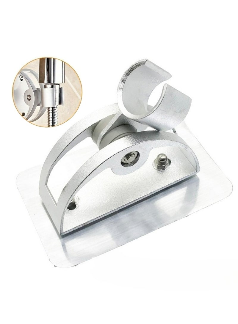 1pc Adjustable Aluminum Shower Head Holder, Wall Mounted Shower Base Stand Bracket Connector, Rustproof Bathroom Accessory，Removable No-Punching Wall Mounted Shower Head Bracket  - Image 1
