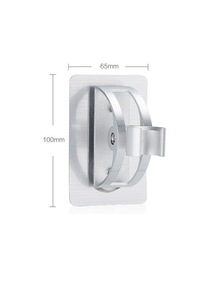 1pc Adjustable Aluminum Shower Head Holder, Wall Mounted Shower Base Stand Bracket Connector, Rustproof Bathroom Accessory，Removable No-Punching Wall Mounted Shower Head Bracket  - Image 2