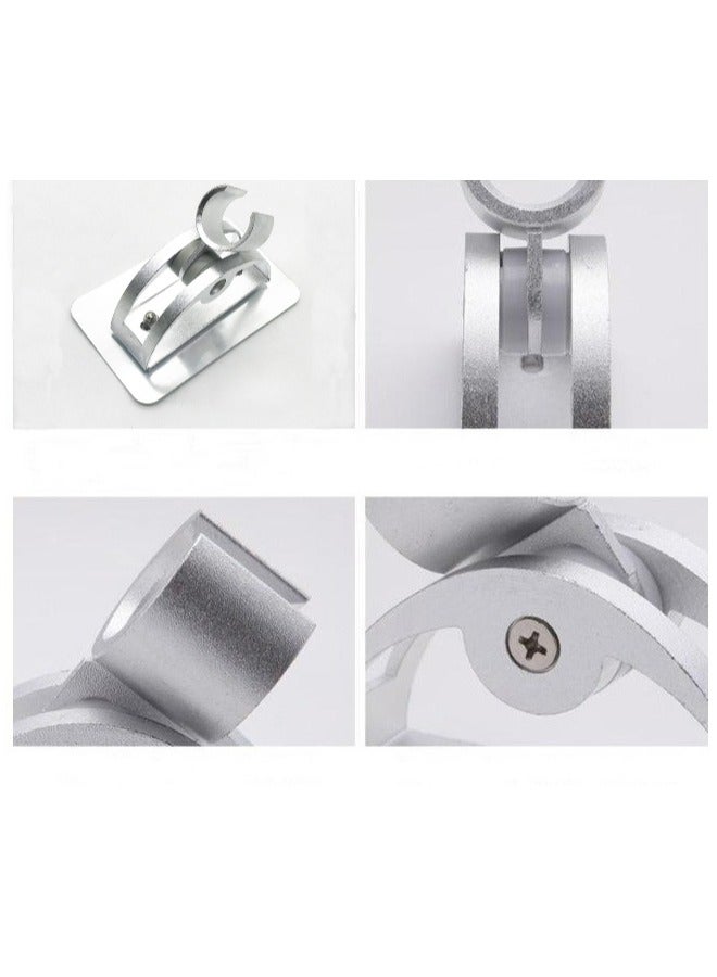 1pc Adjustable Aluminum Shower Head Holder, Wall Mounted Shower Base Stand Bracket Connector, Rustproof Bathroom Accessory，Removable No-Punching Wall Mounted Shower Head Bracket  - Image 4