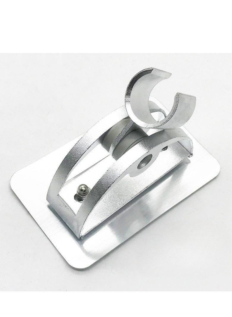 1pc Adjustable Aluminum Shower Head Holder, Wall Mounted Shower Base Stand Bracket Connector, Rustproof Bathroom Accessory，Removable No-Punching Wall Mounted Shower Head Bracket  - Image 3
