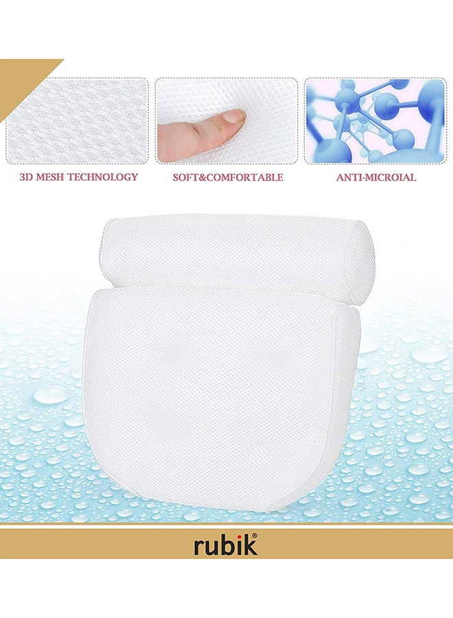 Bathtub Cushion With 6 Non-Slip Strong Suction Cups White 36x32x7centimeter  - Image 4