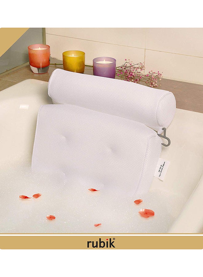 Bathtub Cushion With 6 Non-Slip Strong Suction Cups White 36x32x7centimeter  - Image 5