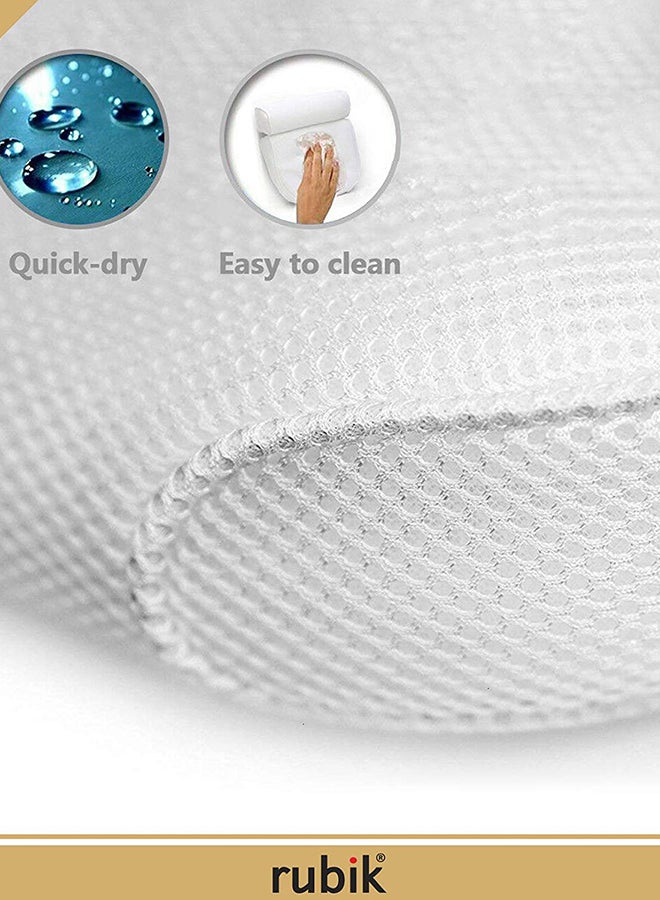 Bathtub Cushion With 6 Non-Slip Strong Suction Cups White 36x32x7centimeter  - Image 3