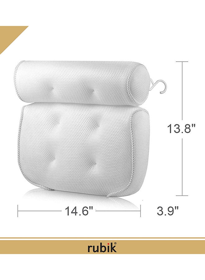 Bathtub Cushion With 6 Non-Slip Strong Suction Cups White 36x32x7centimeter  - Image 2