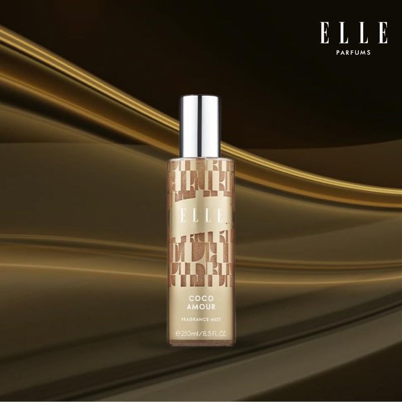 ELLE ELLE Coco Amour Body Mist For Women 250ml Citrus Gourmand Earthy and Woody Notes Long Lasting Spray  - Image 2