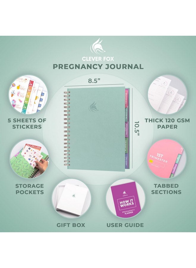 Clever Fox Clever Fox Pregnancy Journal & Memory Book - 9 Month Weekly Pregnancy Planner & Notebook for Expecting Moms - Pregnancy & Baby Keepsake Book - Gift for First Time Moms - Hardcover, 9x10.5″ (Mint - Image 2