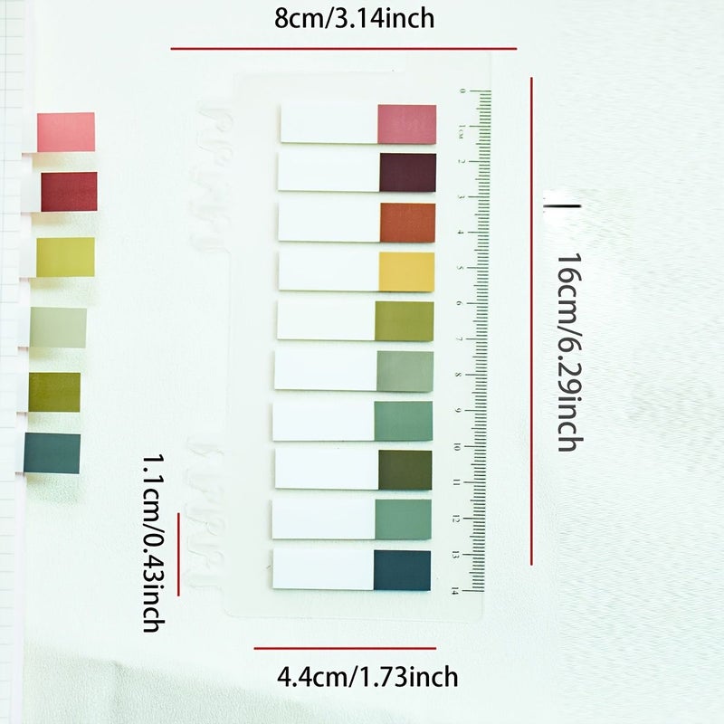 1200 Sheets PET Sticky Notes Translucent Index Labels for Office Stationery 6 Sets of 200 Sheets Per Style - Image 2