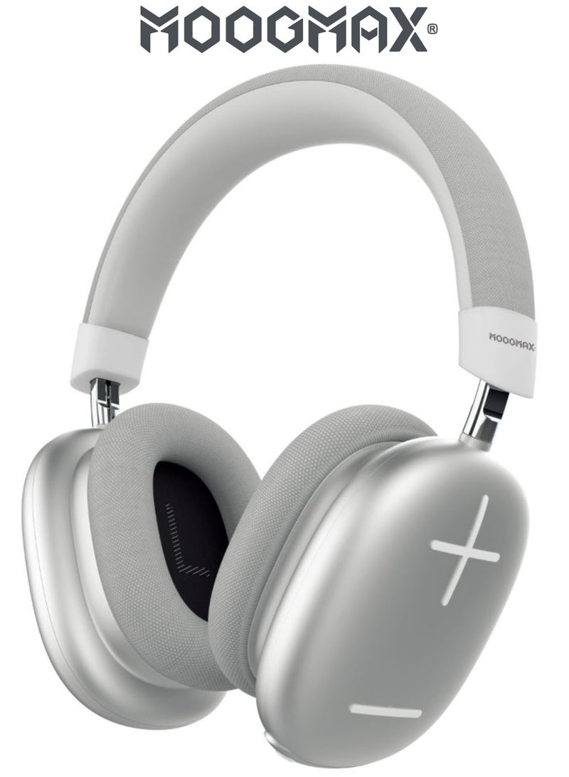 موجماكس سماعات راس بلوتوث MX-929 اللاسلكية. سماعه راس لاسلكيه محيطية بوسائد اذن مريحة. سماعه بلوتوث راس بوقت تشغيل حتى 50 ساعة. سماعه راس بلوتوث بميكرفون مدمج نقي وواضح. سماعات قيمنق بتقنية 8D وبأزرار تحكم. باللون الفضي - Image 1