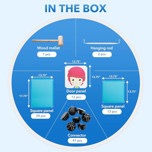 EXVITO 12 Door Kids Plastic Wardrobe for Clothes, Foldable Plastic Almirah for Clothes, Collapsible Wardrobe for Storage, Baby Cupboard for Clothes Storage - (Cow Sky Blue, 12 Door) - Image 5