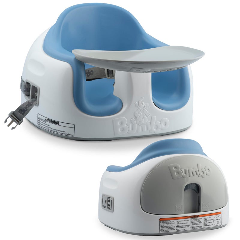 Bumbo Bumbo 3in1 MultiSeat for 6 to 36 Months Travel Baby Feeding Play Floor Seat AllinOne Portable Booster with Tray Toddler High Chair Powder Blue 