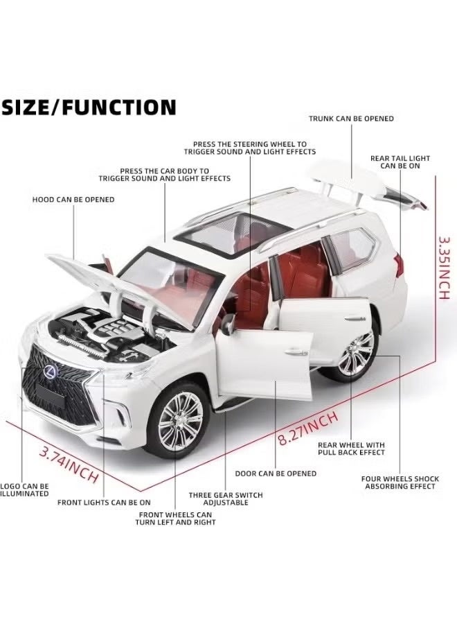 1:24 Scale Lexus LX570 Diecast Model Car – Metal Pull-Back Toy SUV with Lights & Sound for Boys Ages 4–7 - Image 4
