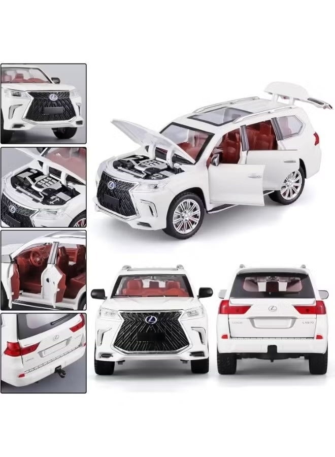 1:24 Scale Lexus LX570 Diecast Model Car – Metal Pull-Back Toy SUV with Lights & Sound for Boys Ages 4–7 - Image 3