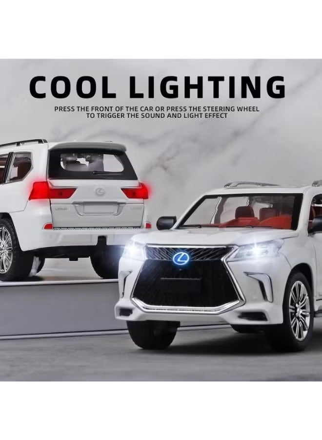 1:24 Scale Lexus LX570 Diecast Model Car – Metal Pull-Back Toy SUV with Lights & Sound for Boys Ages 4–7 - Image 5