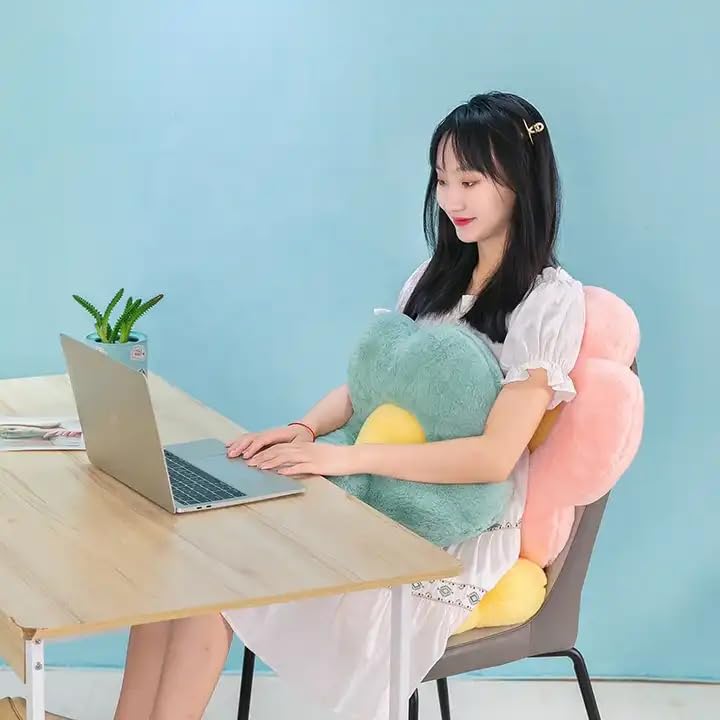 AVS Flower Shaped Cushion for Sofa Soft Floor Pillow Cushion Seating Pad Sunflower Chair Cushion Throw Pillow for Comfort Home Decoration Cushions for Living Room Bed Sofa Set of 5 Red - Image 4