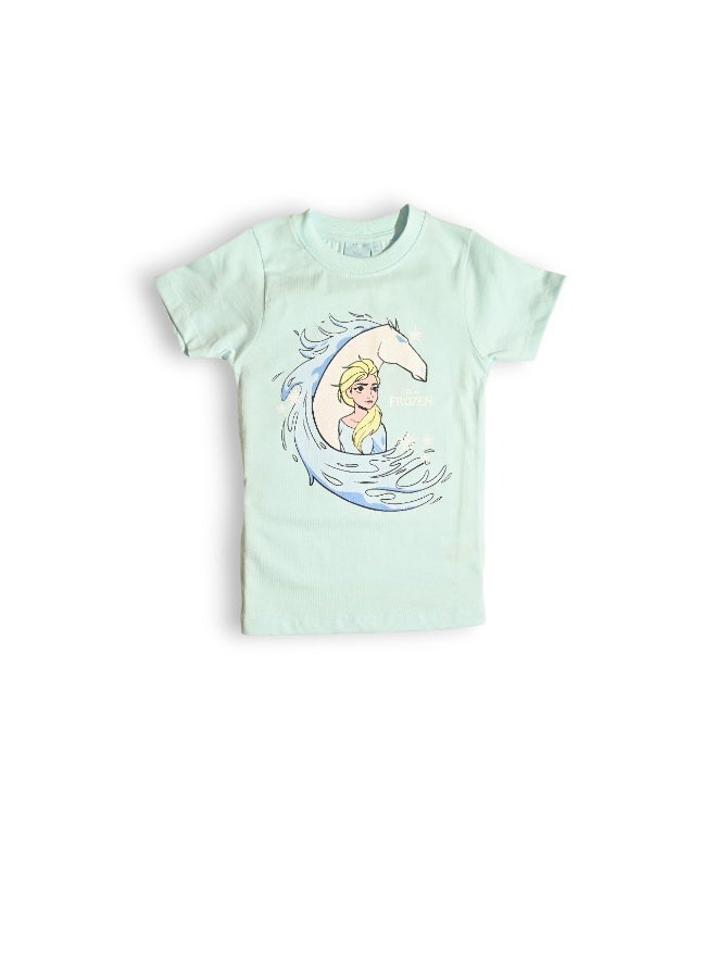 ديزني تي شيرت قصير الأكمام للفتيات من فروزن - Image 1