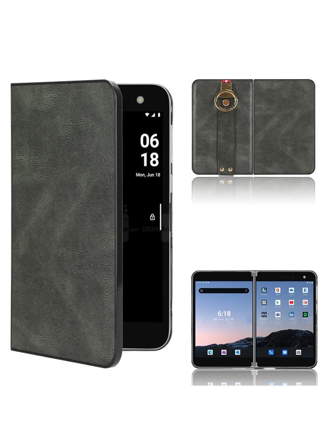 erorex Case For Microsoft Surface Duo Wristband Leather Back Phone Case - Image 1