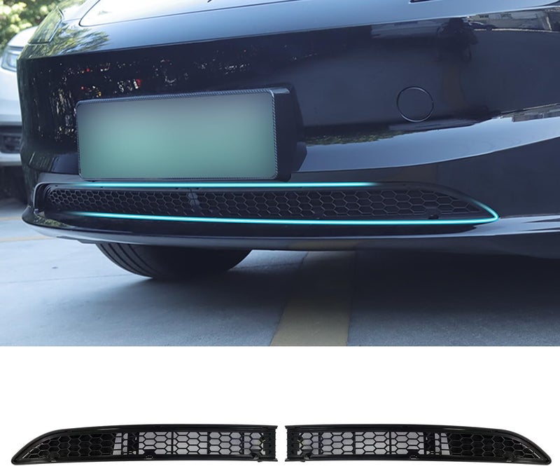 Arcoche Front Grill Mesh Inserts for Tesla Model 3 2025-2024 Highland, Air Intake Grate Protection, Bumper Grate Mesh Cover, Not Compatible with Model 3 from Oct. 2025 Comfort grip - Image 1