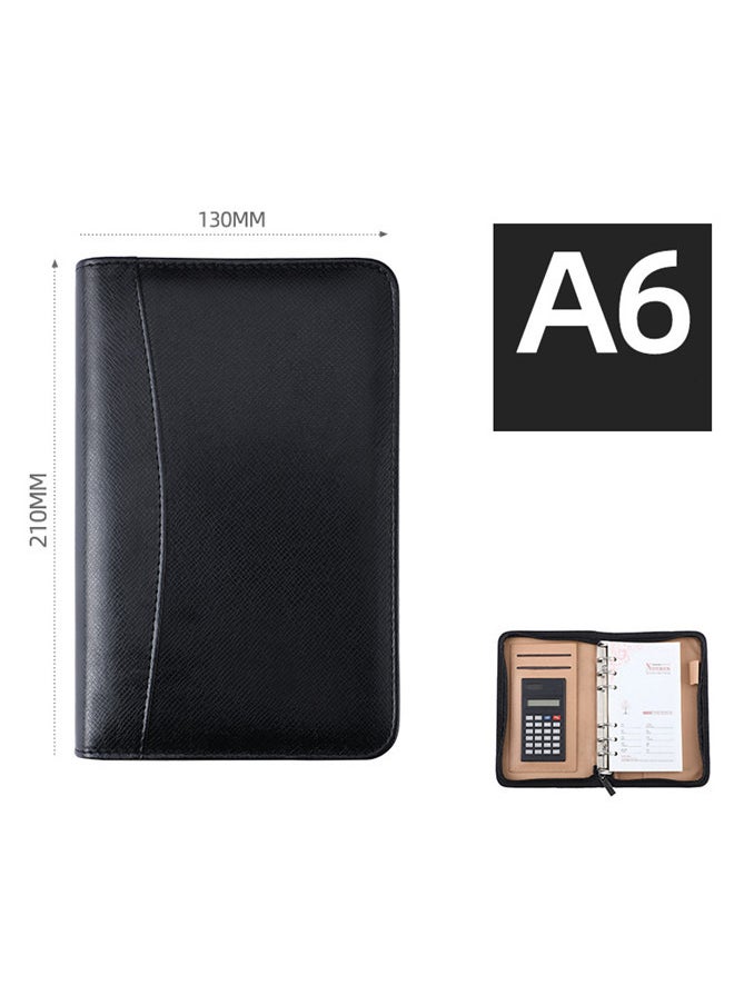 ISank A6 Notebook Budget Planner Portfolio Folder Zipper Money Organizer with Cash Envelopes and Calculator  - Image 1