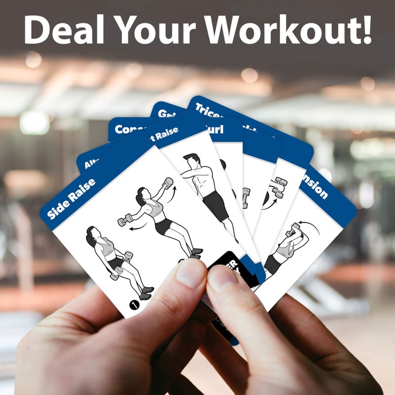 QUICKFIT Dumbbell Exercise Cards - Fitness Playing Cards with Over 50 Dumbbell Workouts - 2.5" x 3.5" (Standard Playing Card Size) - Image 3