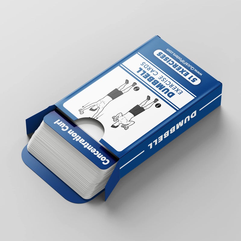 QUICKFIT Dumbbell Exercise Cards - Fitness Playing Cards with Over 50 Dumbbell Workouts - 2.5" x 3.5" (Standard Playing Card Size) - Image 5