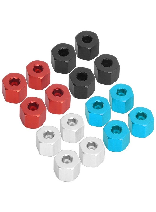 Raguso 4pcs Wheel Hex Hub Adapters 5mm to 12mm Combiner Aluminum Alloy Hex Hub Adapter Compatible with WPL D12 1/10 RC Trucks RC Car Spare Upgrade Parts(red) - Image 1