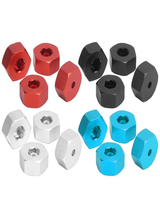 Raguso 4pcs Wheel Hex Hub Adapters 5mm to 12mm Combiner Aluminum Alloy Hex Hub Adapter Compatible with WPL D12 1/10 RC Trucks RC Car Spare Upgrade Parts(red) - Image 4