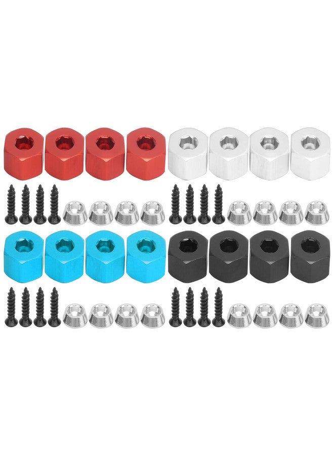 Raguso 4pcs Wheel Hex Hub Adapters 5mm to 12mm Combiner Aluminum Alloy Hex Hub Adapter Compatible with WPL D12 1/10 RC Trucks RC Car Spare Upgrade Parts(red) - Image 3