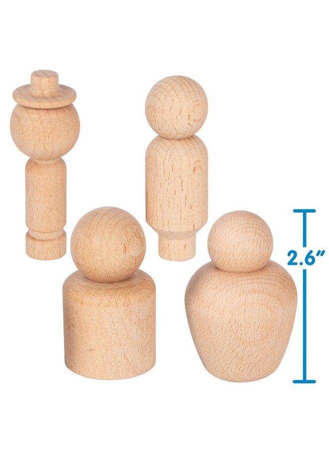 TickiT Wooden Community Figures Set Of 10 For Ages 18M+ Wooden Peg Dolls For Kids 10 Different Shapes Loose Parts Wooden Toys For Toddlers - Image 3