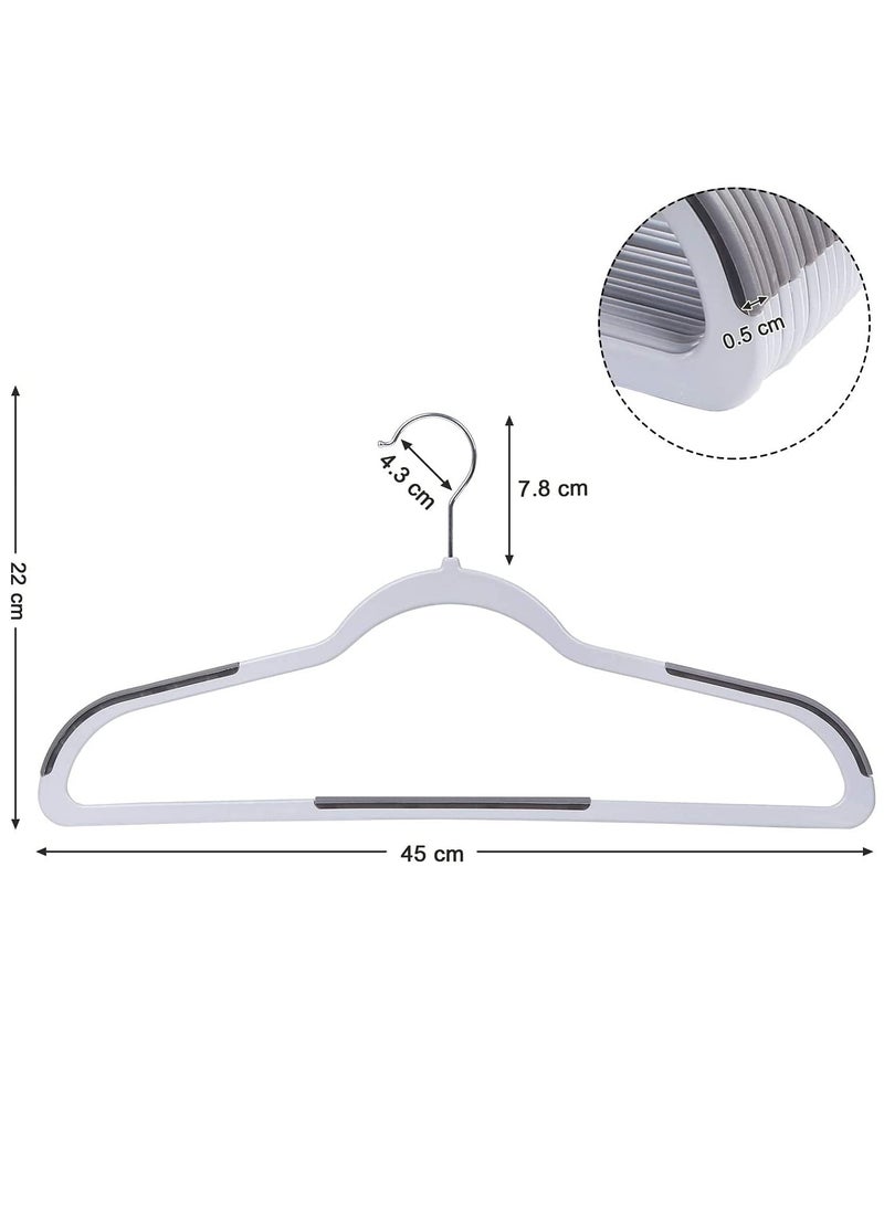Red Dot Gift 50 Pieces Plastic Coat Hangers, Heavy Duty Durable And Non-Slip,Premium Quality Plastic Suits Hangers, 0.5 cm Thickness Space Saving, 360º Swivel Hooks, 45 cm Wide - Image 2