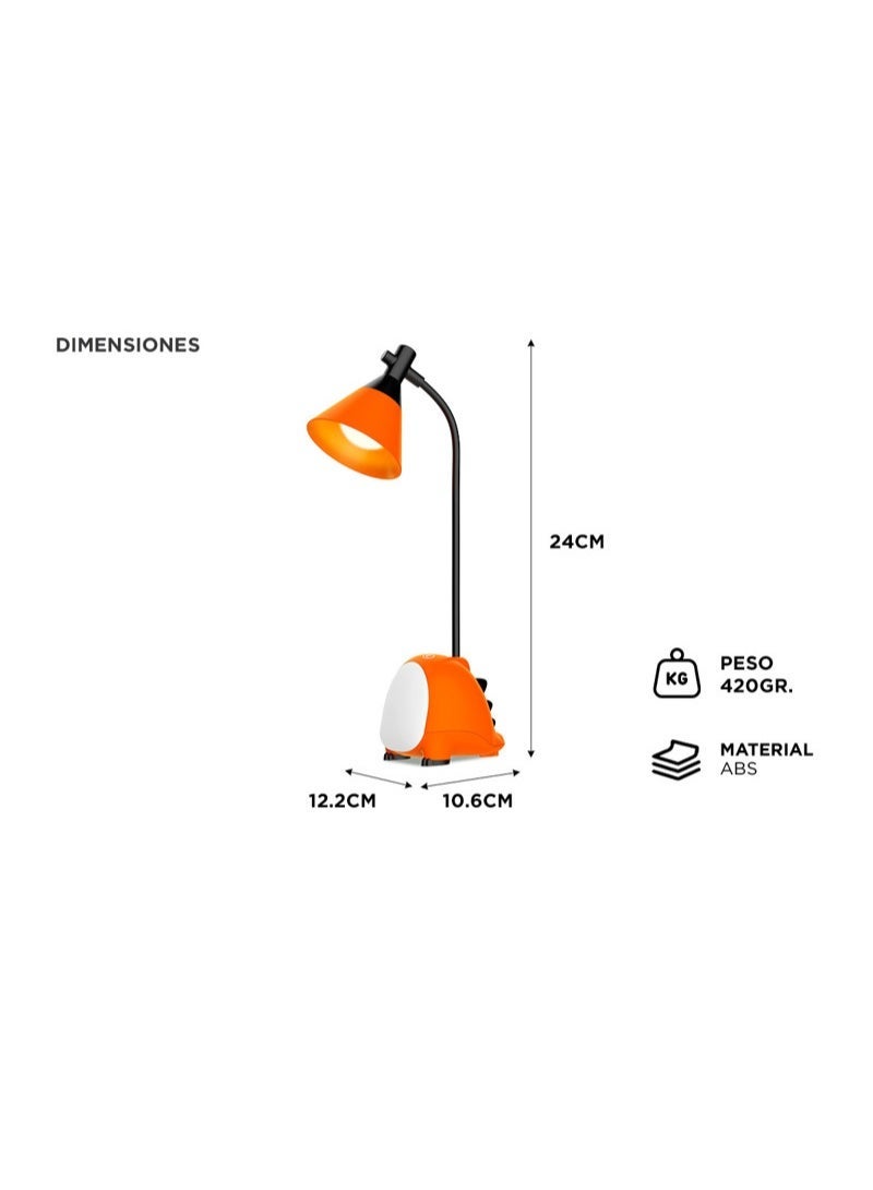 مصباح مكتب ديناصور LED قابل للشحن – إضاءة للمذاكرة وناموسية الأطفال بثلاث درجات سطوع - Image 2