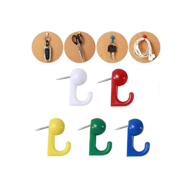Zikra Colored Push Pin, Plastic Colored Push Pin Hooks Wall Hooks Mixed Color Thumb Nail For Cork Board Map Photo Calendar, Home Office School Supplies (50Pcs) - Image 1