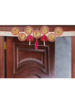 BENAVJI Benavji Traditional Multi Patches with Gotta Work and Reshan Lattakan Handmade Door HangingBandarwalToran for Door Traditional Bandarwal for Door FEET Length 