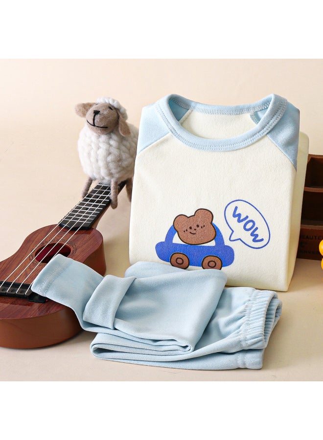 Children's Underwear Suit Velvet Warm Autumn New Style Home Clothes Boys' Pajamas Girls' Baby Children's Clothing Category A