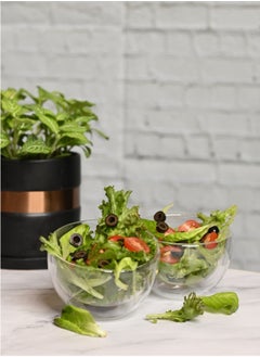 1Chase Double Wall Cereal Salad Bowl Set of 2 Clear 500ml  - Image 4