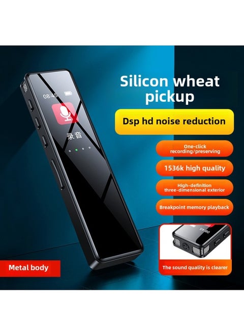 Intelligent Recording Pen Portable Lawyer Student Class Professional HD Noise Reduction Ultra-long Standby Large Capacity Machine-Body Color:A5 Metal Version [1536k Hd Version + Timing + Voice Control Recording]-Memory Capacity:4gb (can Save Recording For About 18 Hours)
