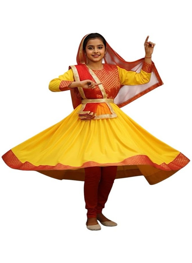 TWINKLE TOTS TT - Indian Classical Dance Kathak Anarkali,Tights Dupatta Kids Fancy Cos - Image 1