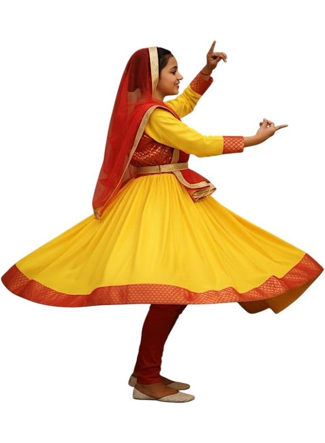 TWINKLE TOTS TT - Indian Classical Dance Kathak Anarkali,Tights Dupatta Kids Fancy Cos - Image 3