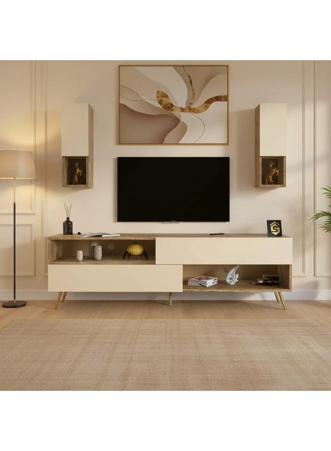 ستايلش هوم طاولة تلفزيون خشبي و بيج كلاسيك - TV02 - Image 2