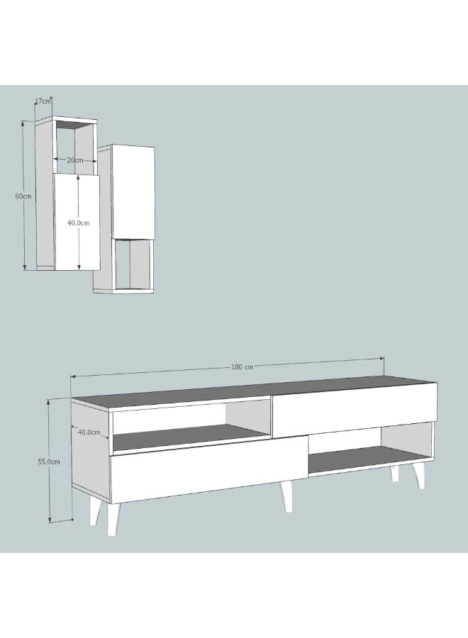 ستايلش هوم طاولة تلفزيون خشبي و بيج كلاسيك - TV02 - Image 5