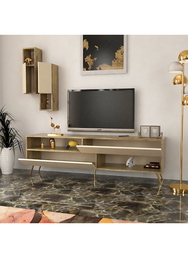 Stylish Home - Classic beige and wooden TV table - TV02 40x180x55 cm - Image 1