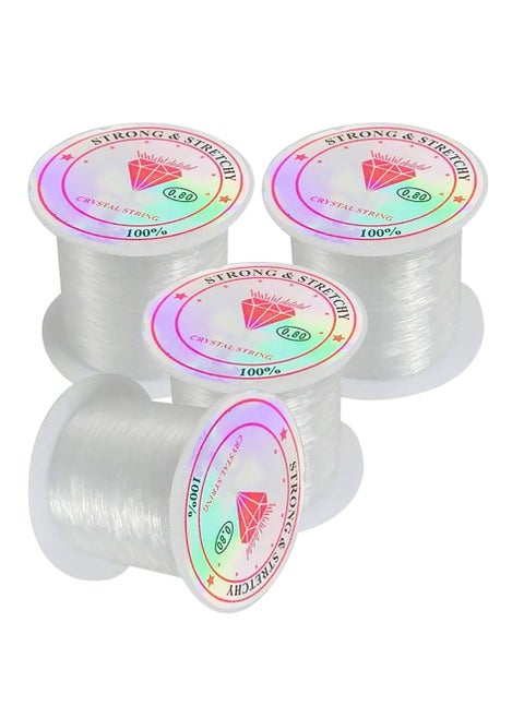 4 Pack Jewellery Cord Elastic Bracelet Rope Crystal Beading 5 x 5 x 4cm