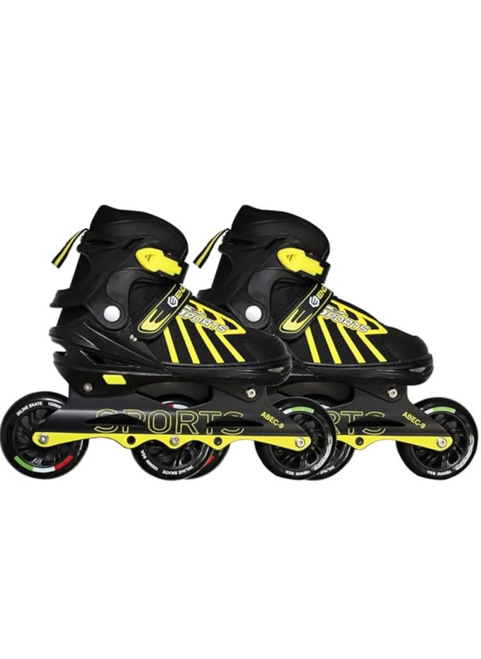 Inline Adjustable Skates | Aluminium Chassis and 100 mm PU Three Wheels | With ABEC 9 Bearings | Indoor and Outdoor - pzsku/Z434AA14592D2E5B426C0Z/45/_/1709613666/42c1d71b-9cc7-4684-8218-bab6387f8e36