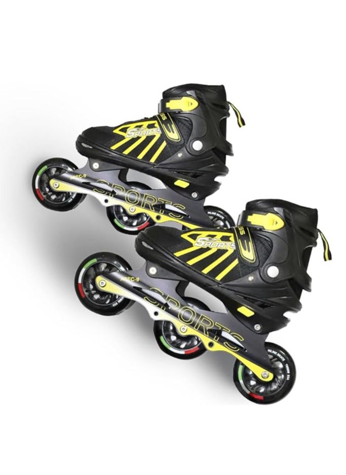 Inline Adjustable Skates | Aluminium Chassis and 100 mm PU Three Wheels | With ABEC 9 Bearings | Indoor and Outdoor - pzsku/Z434AA14592D2E5B426C0Z/45/_/1709613676/13c1661f-2489-4752-a50a-d24518256515