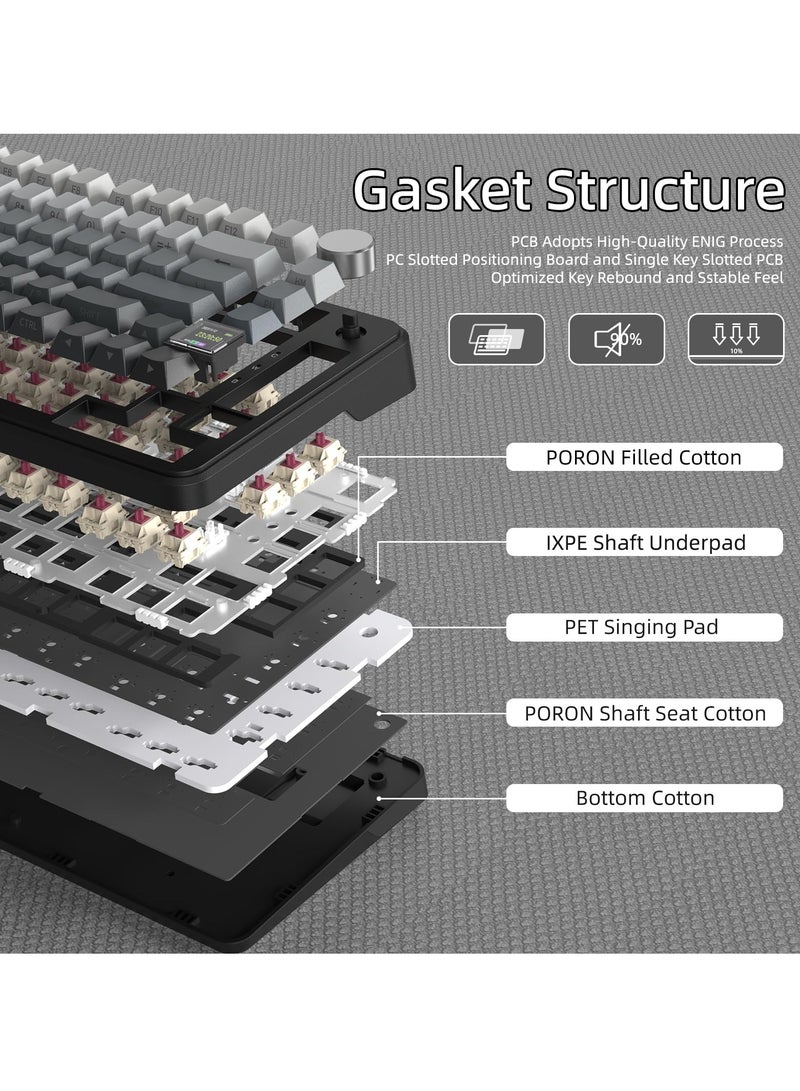 X85Pro لعبة لوحة المفاتيح الميكانيكية ثلاثة وضع RGB بلوتوث اللاسلكية التخصيص التوصيل الساخن مع شاشة عرض المكتب