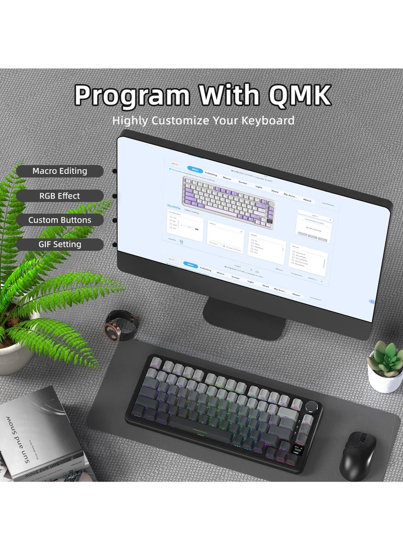 X85Pro لعبة لوحة المفاتيح الميكانيكية ثلاثة وضع RGB بلوتوث اللاسلكية التخصيص التوصيل الساخن مع شاشة عرض المكتب
