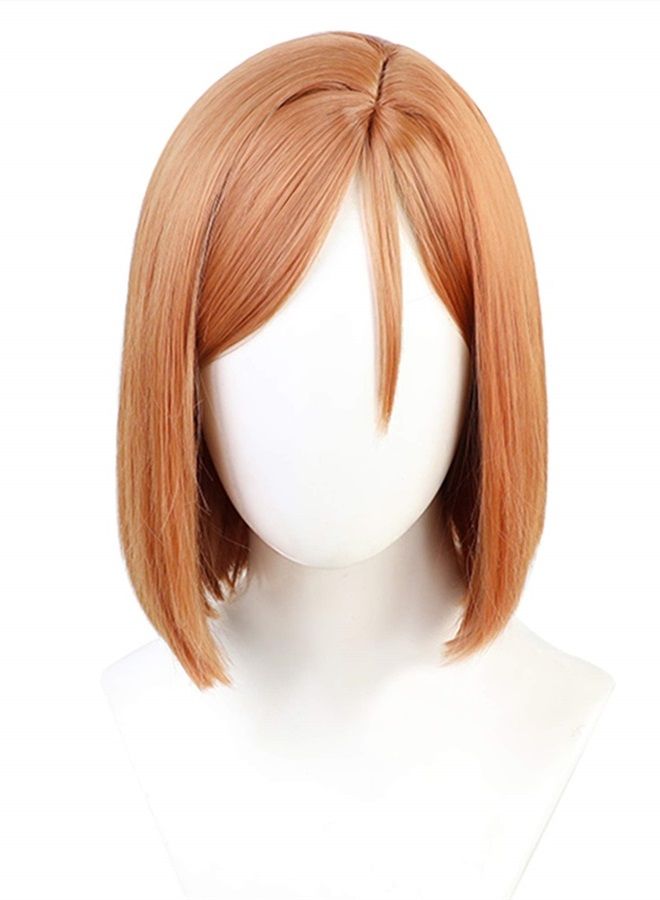 LeMarnia Brown Side Split Short Wig for Kugisaki Nobara Cosplay Wig Halloween Costume Themed Party Wig - Image 1