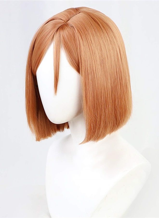 LeMarnia Brown Side Split Short Wig for Kugisaki Nobara Cosplay Wig Halloween Costume Themed Party Wig - Image 2