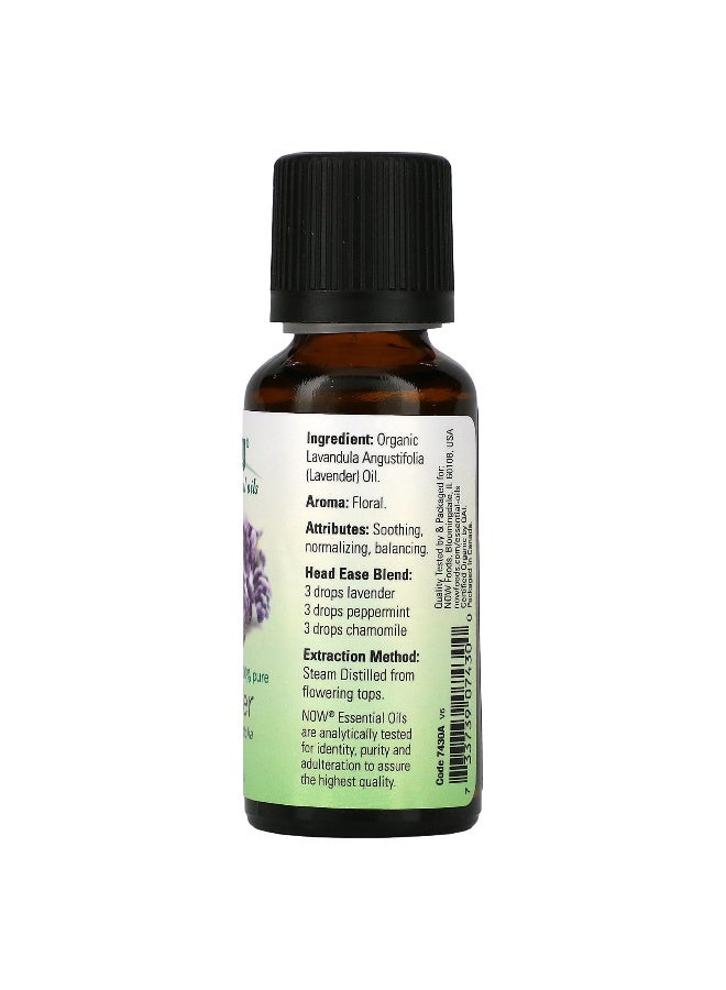 NOW Foods, Organic Essential Oils, Lavender, 1 fl oz (30 ml)