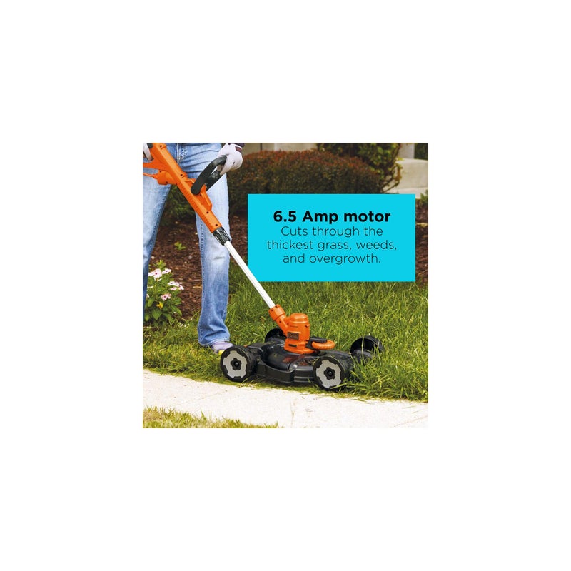 BLACK+DECKER 3-in-1 String Trimmer/Edger & Lawn Mower, 6.5-Amp, 12-Inch, Corded (MTE912) - Image 5